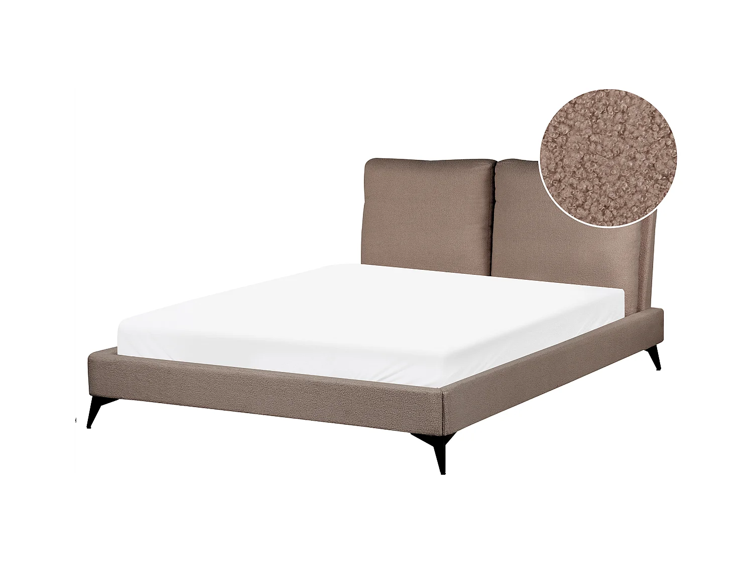 Bett mit Lattenrost Bouclé MELLE 140 x 200 cm Braun