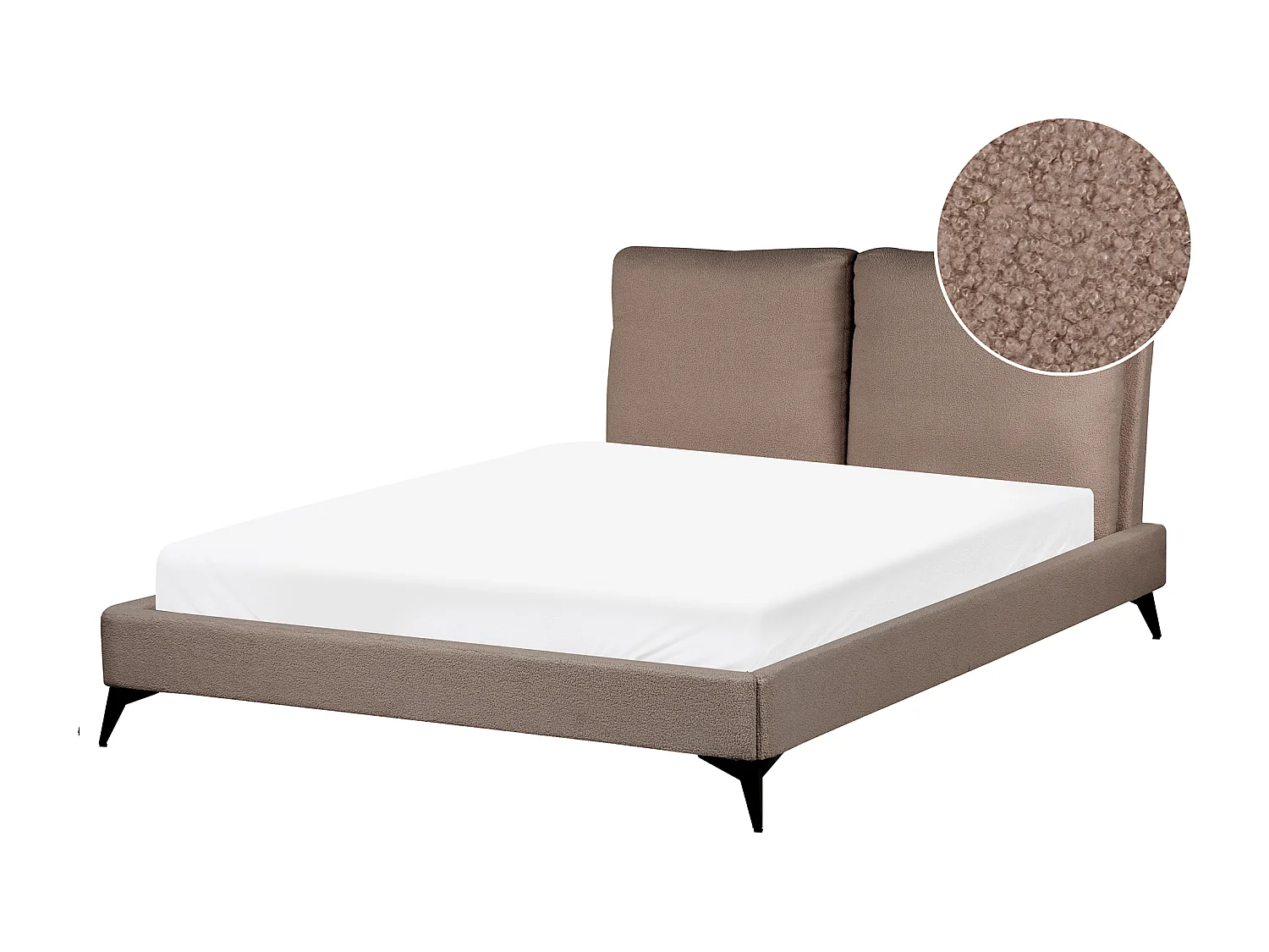 Bett mit Lattenrost Bouclé MELLE 140 x 200 cm Braun