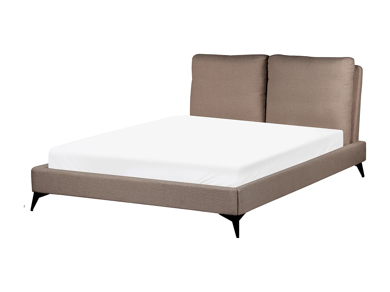 Lit avec sommier Bouclé MELLE 140 x 200 cm Marron