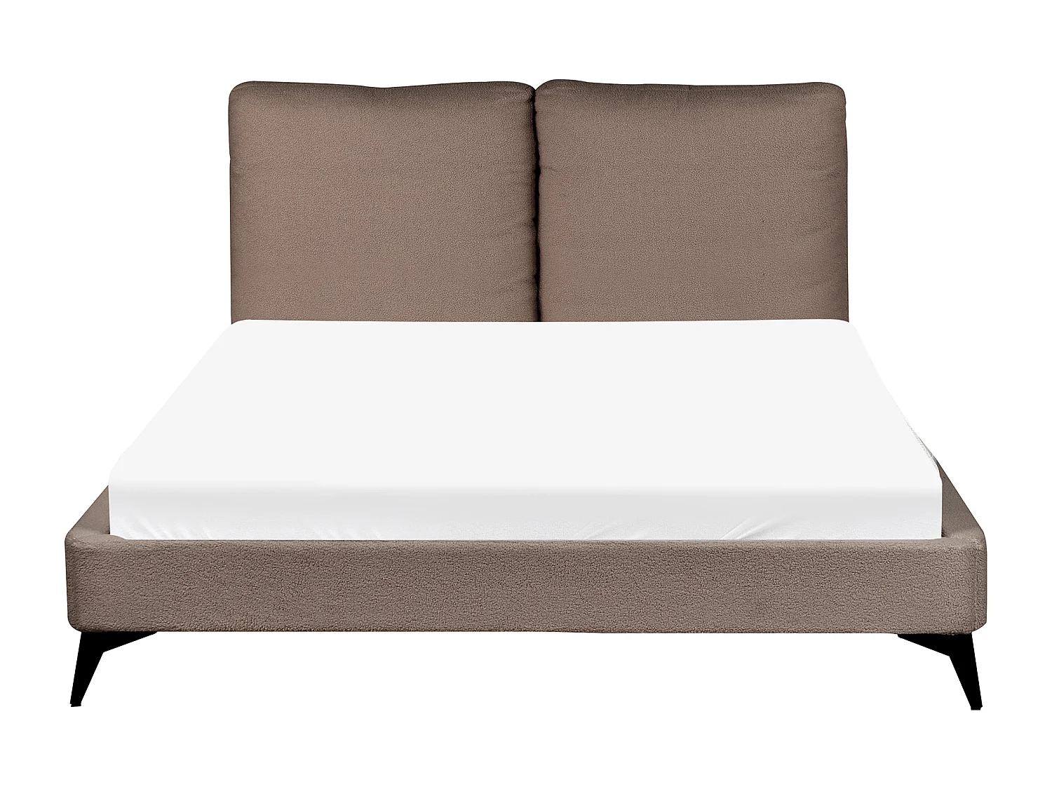 Lit avec sommier Bouclé MELLE 140 x 200 cm Marron