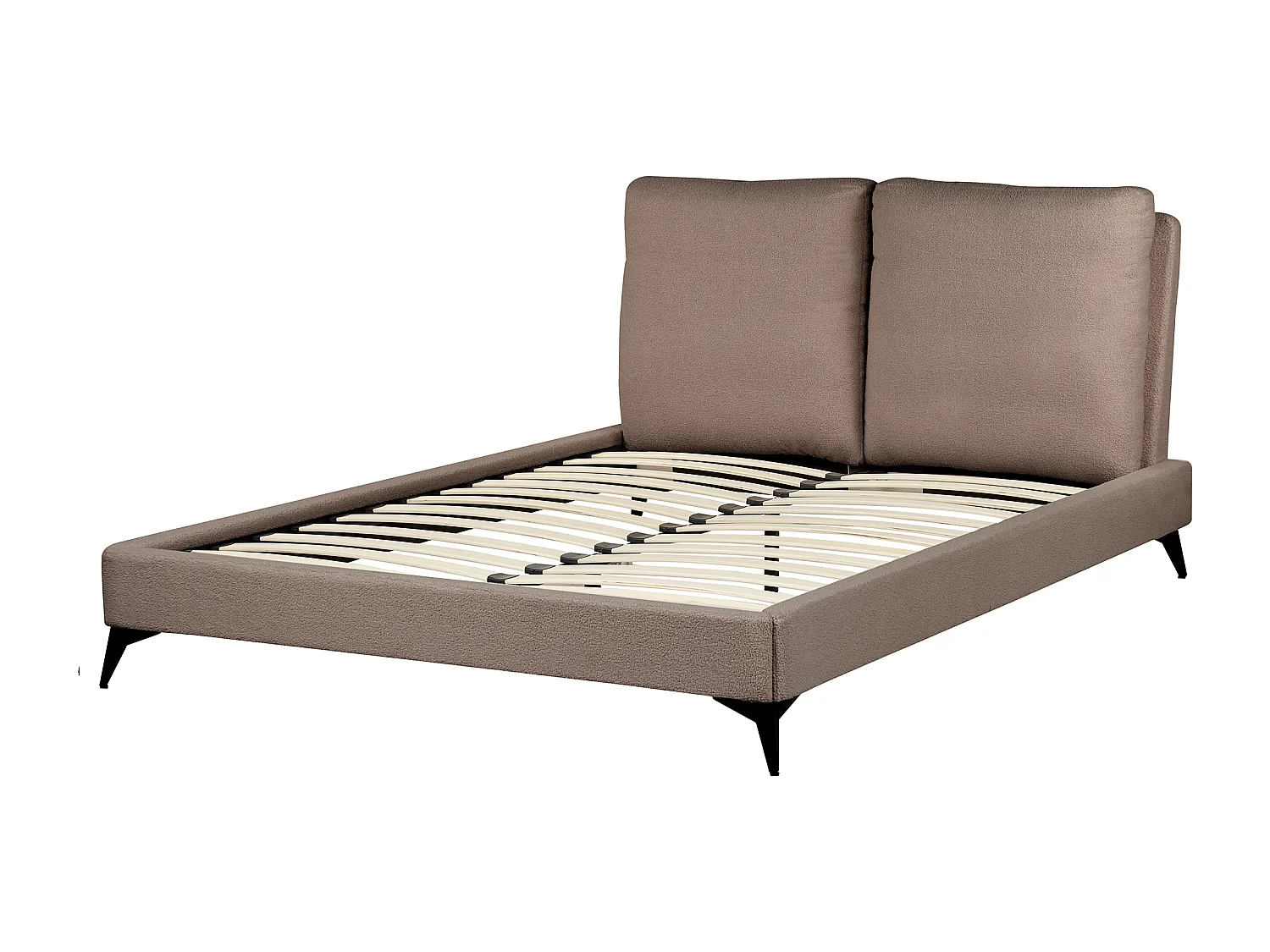 Lit avec sommier Bouclé MELLE 140 x 200 cm Marron
