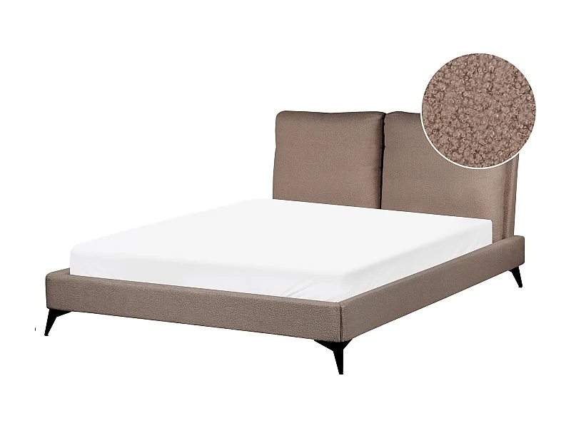 Lit avec sommier Bouclé MELLE 140 x 200 cm Marron