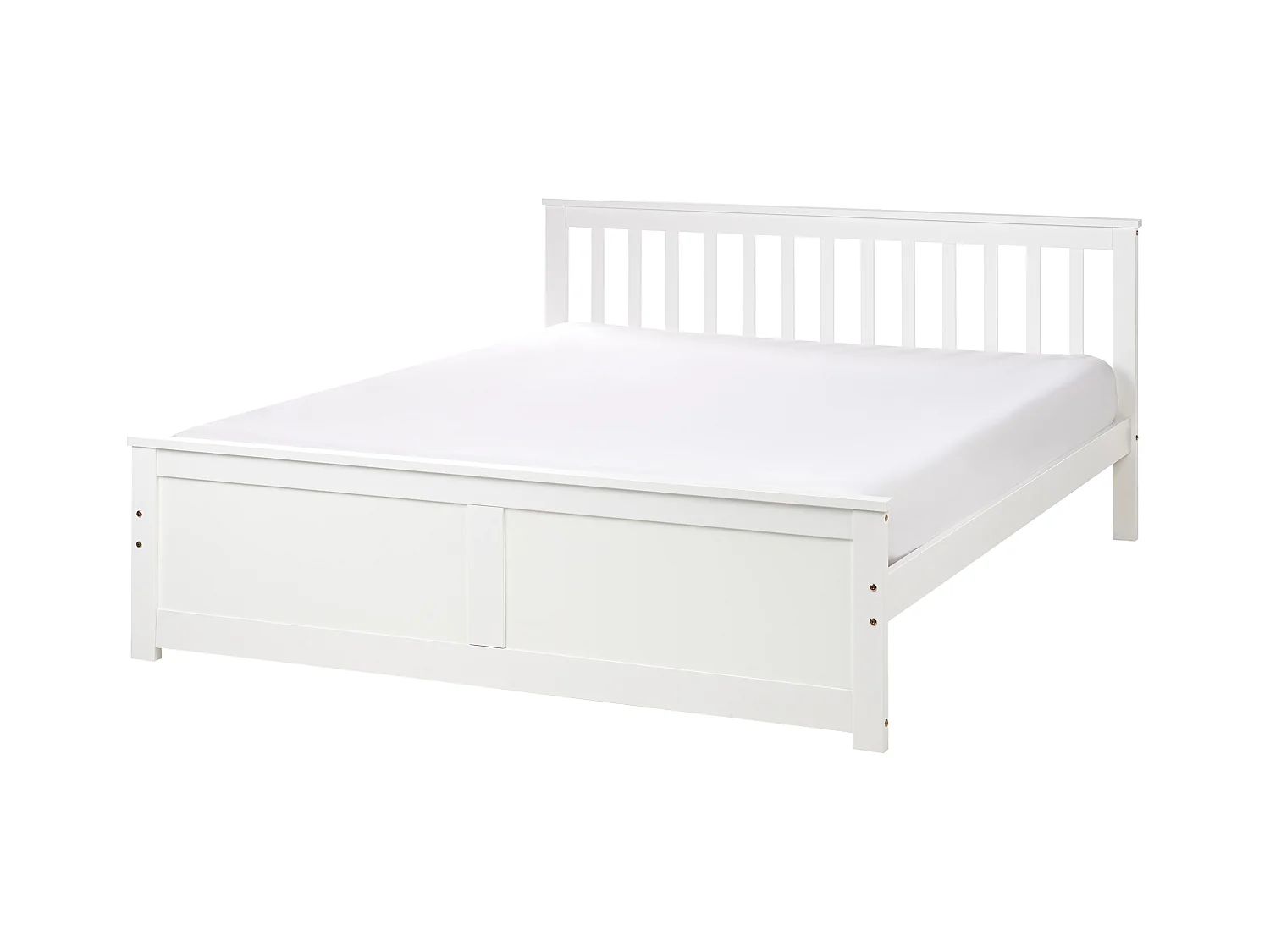 Lit avec sommier Bois de pin OLENDON 160 x 200 cm Blanc