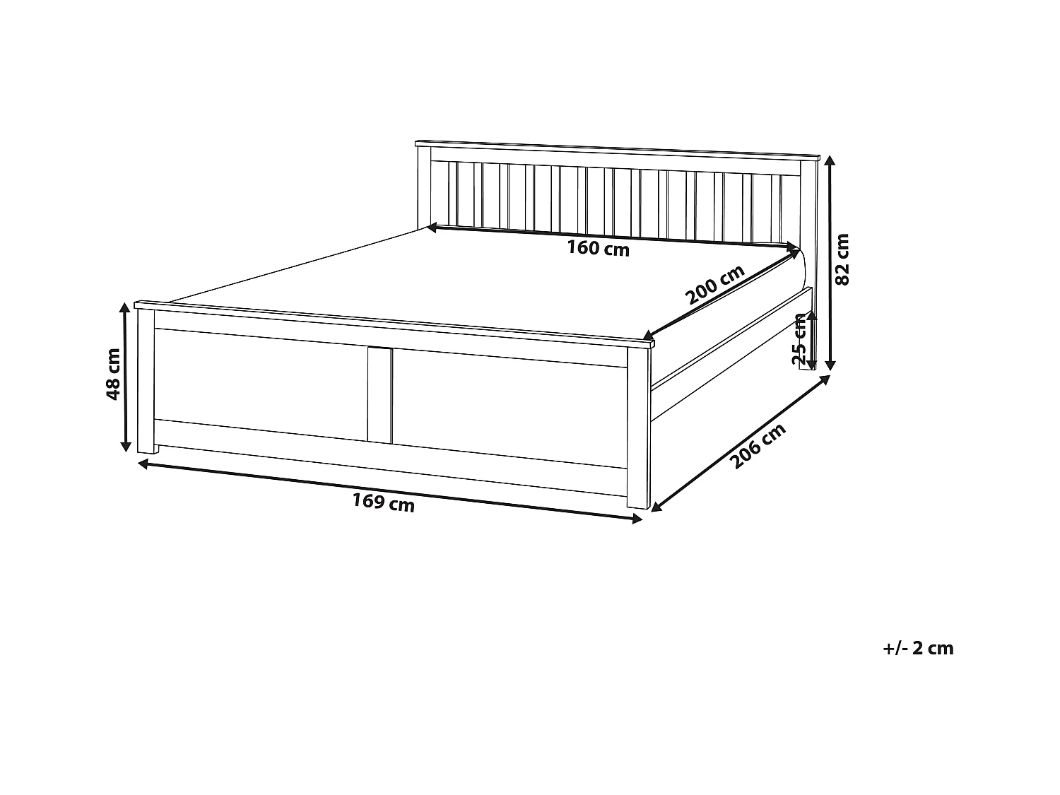 Lit avec sommier Bois de pin OLENDON 160 x 200 cm Blanc