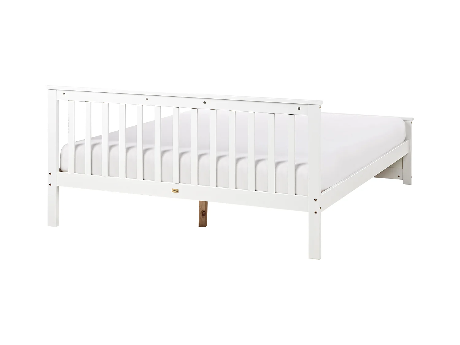 Lit avec sommier Bois de pin OLENDON 160 x 200 cm Blanc