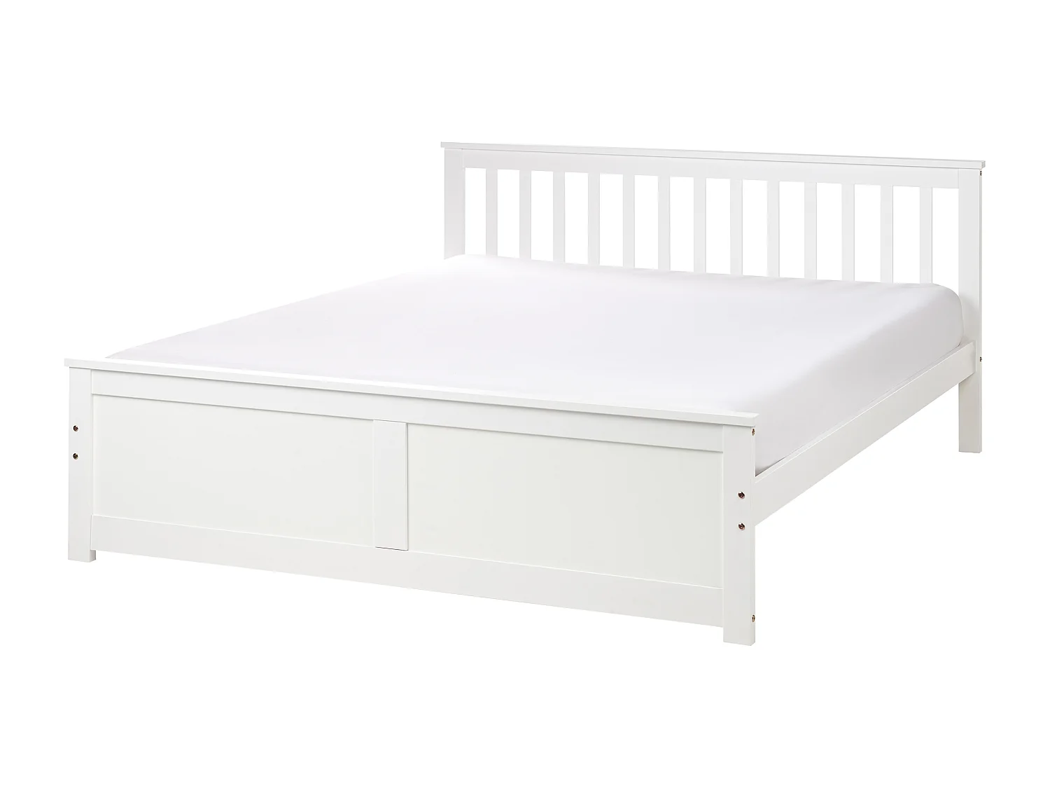 Cama Madera de pino OLENDON 160 x 200 cm Blanco
