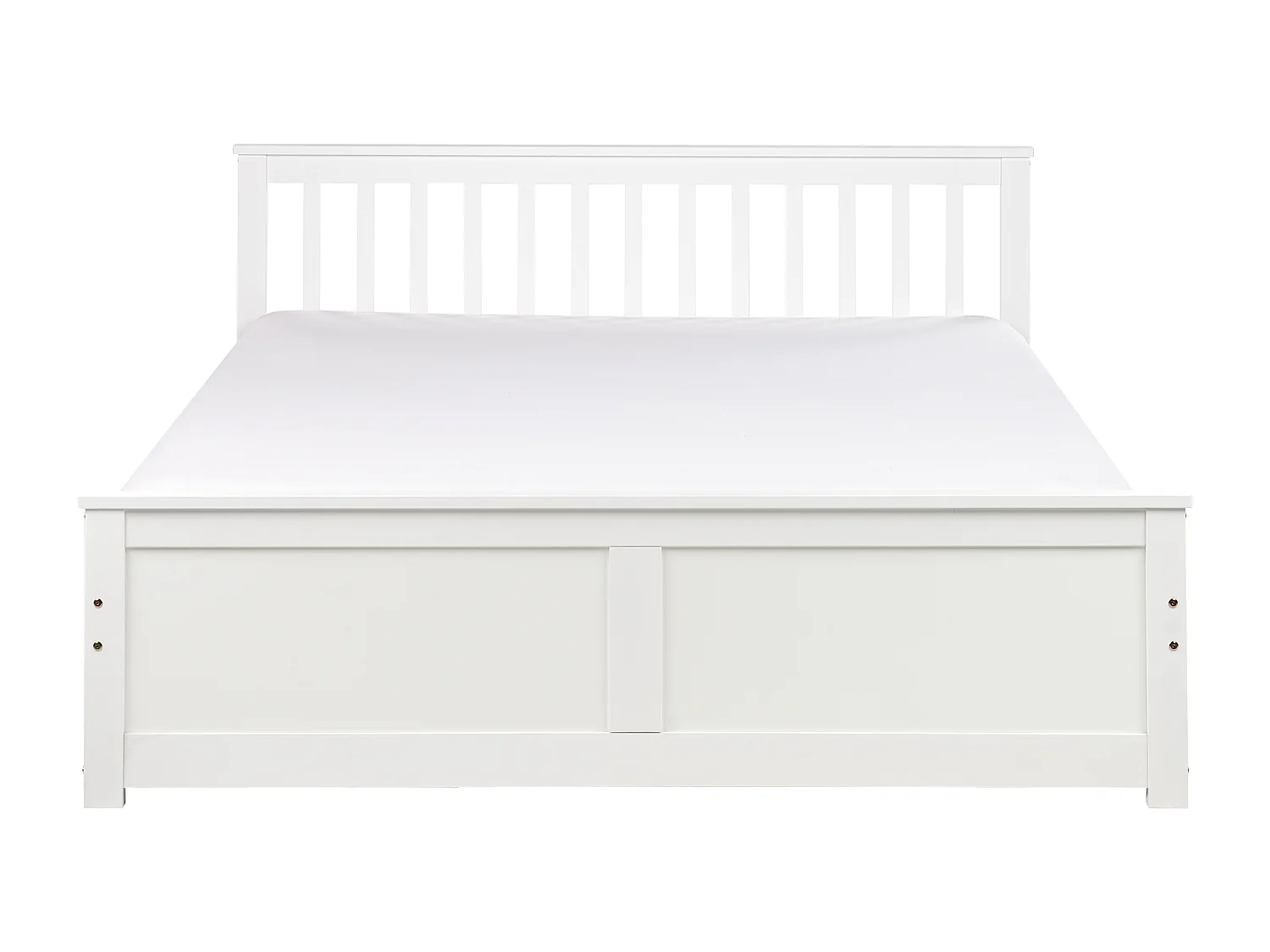 Bett mit Lattenrost Kiefernholz OLENDON 160 x 200 cm Weiss