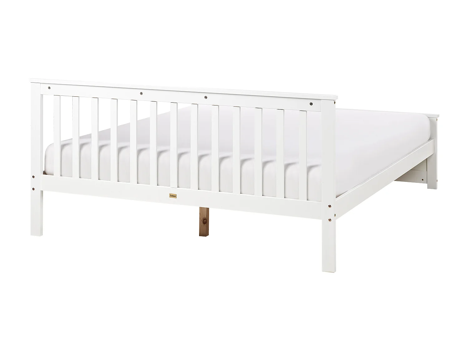 Bett mit Lattenrost Kiefernholz OLENDON 160 x 200 cm Weiss