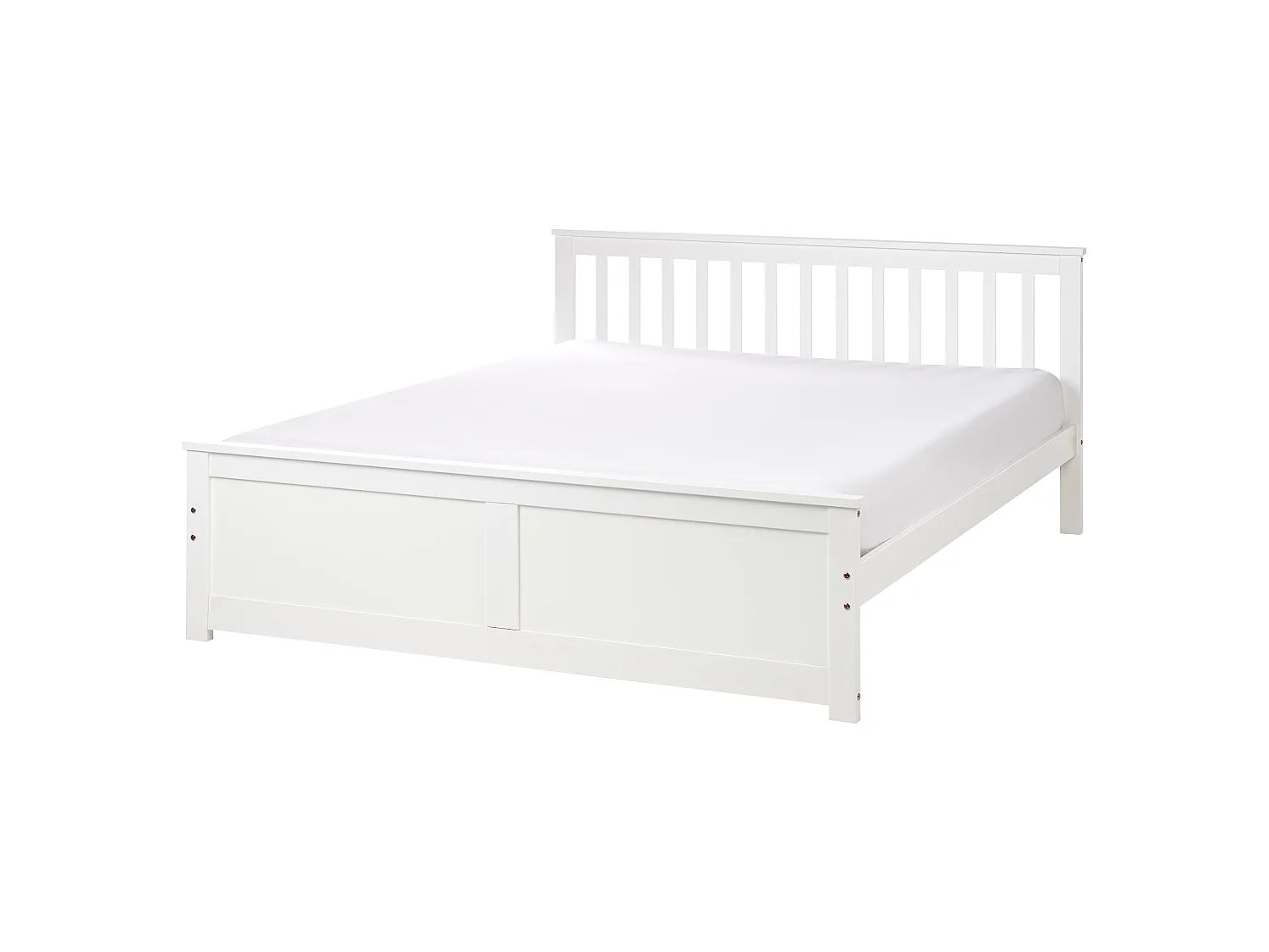 Bed Pine Wood OLENDON 160 x 200 cm (EU King Size) White