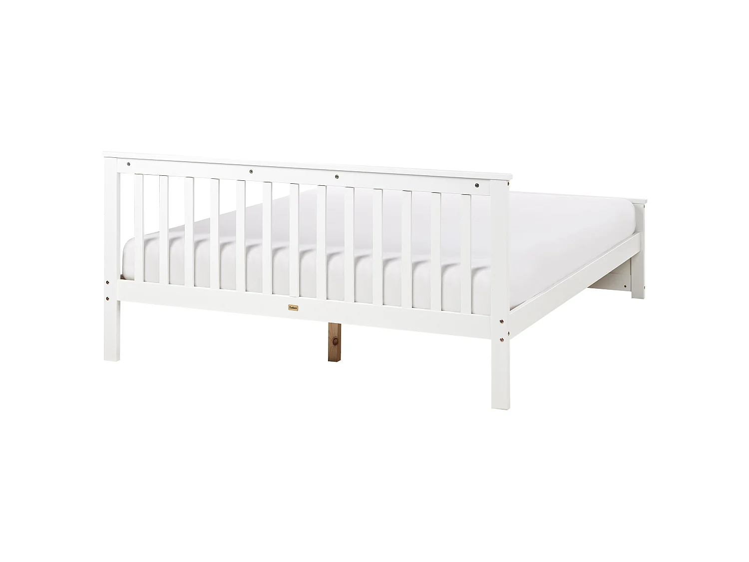 Bed Pine Wood OLENDON 160 x 200 cm (EU King Size) White