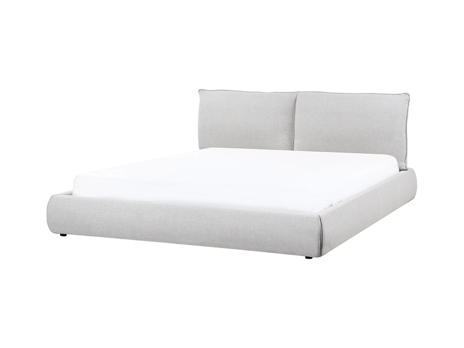 Lit avec sommier Tissu VINAY 180 x 200 cm Gris clair