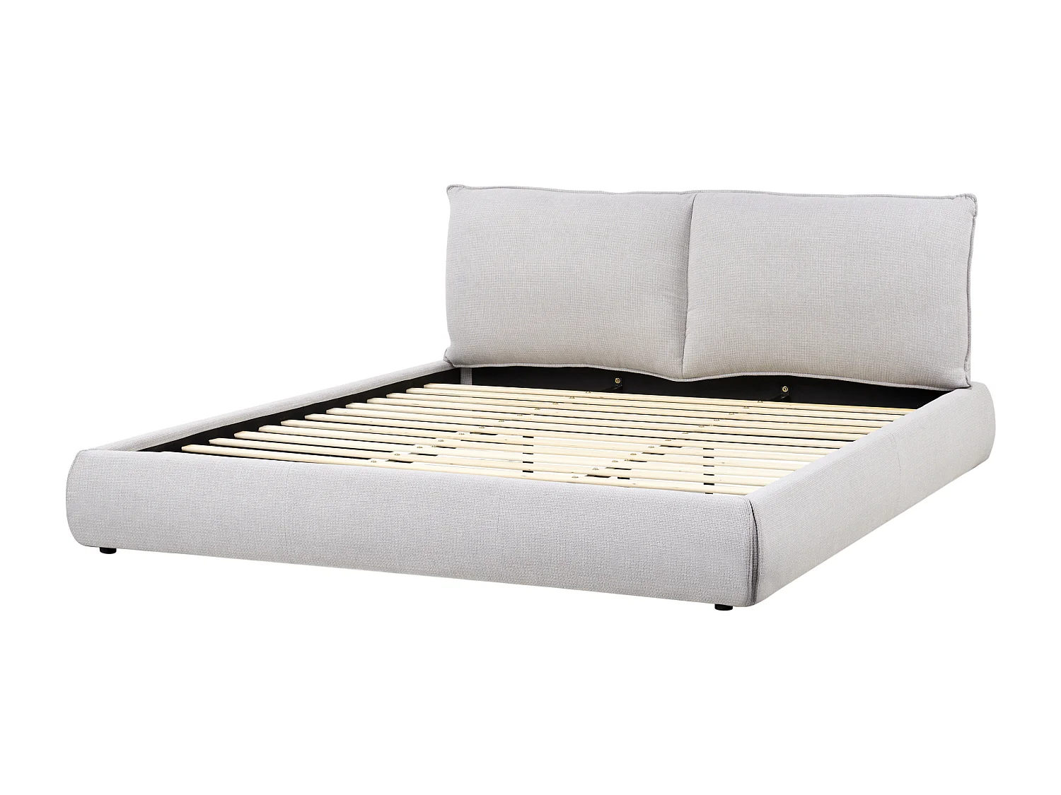 Lit avec sommier Tissu VINAY 180 x 200 cm Gris clair