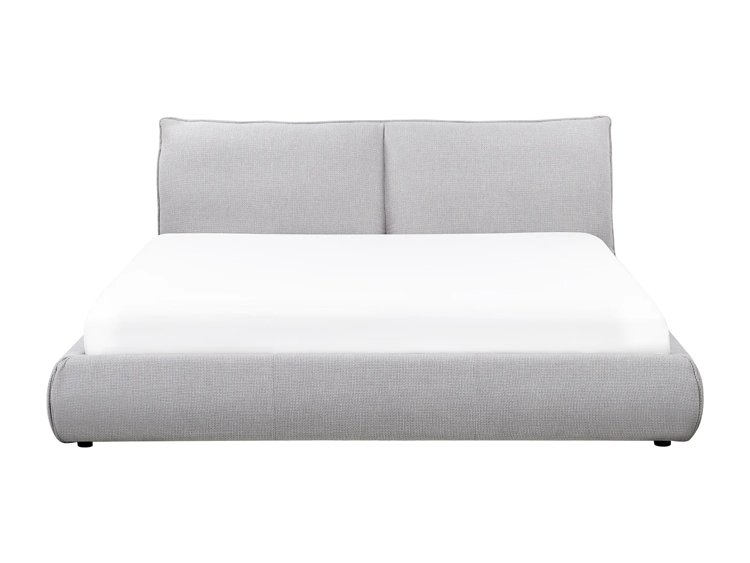 Lit avec sommier Tissu VINAY 180 x 200 cm Gris clair