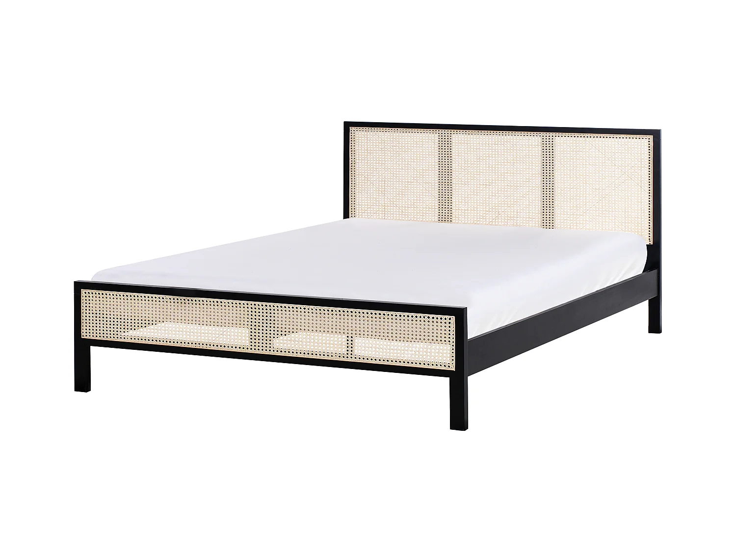 Lit avec sommier Bois de pin SALERNAS 180 x 200 cm Noir