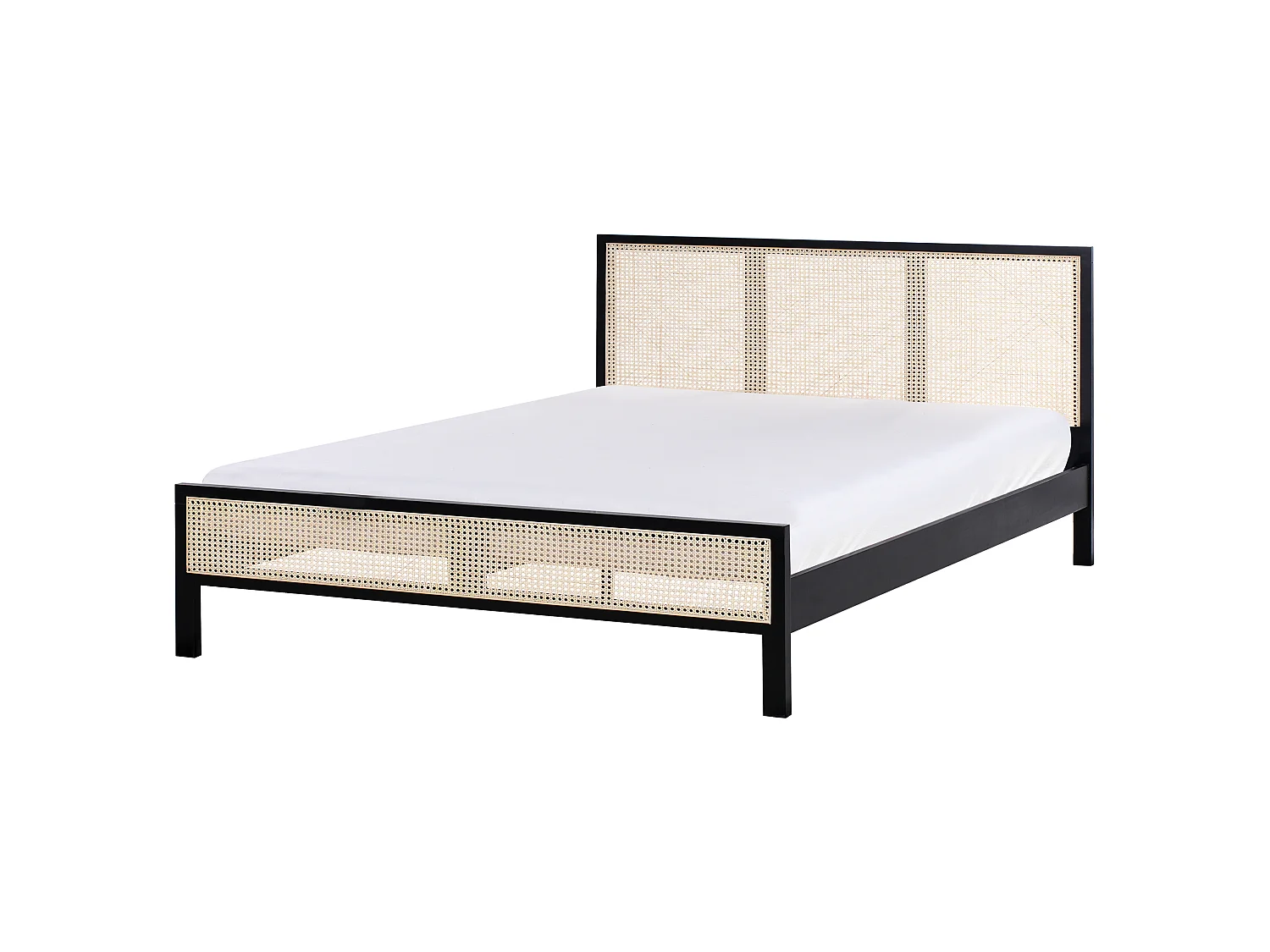 Bed Pine Wood SALERNAS 180 x 200 cm (EU Super King) Black
