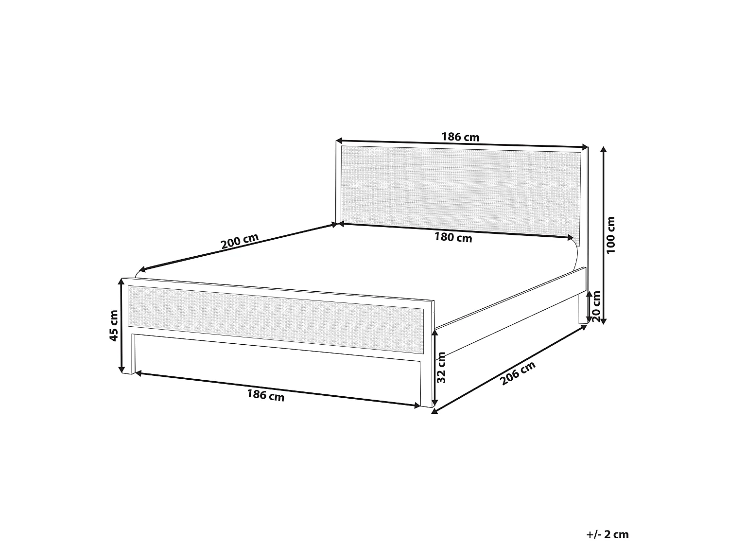 Bed Pine Wood SALERNAS 180 x 200 cm (EU Super King) Black