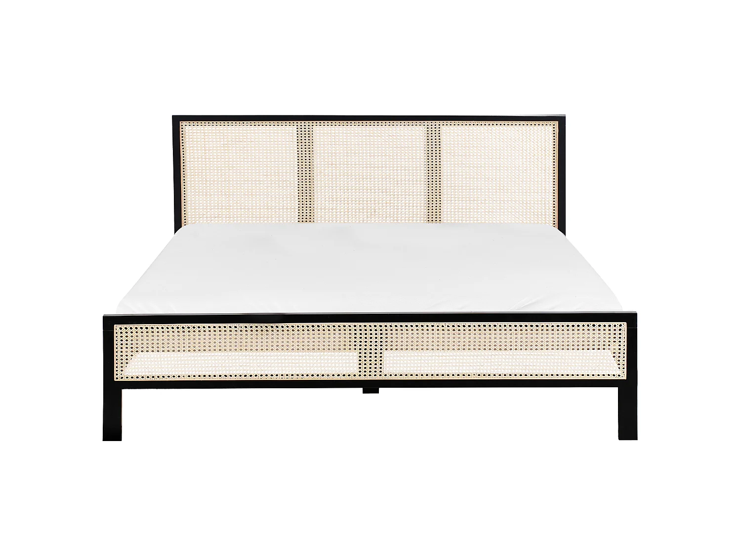 Bed Pine Wood SALERNAS 180 x 200 cm (EU Super King) Black