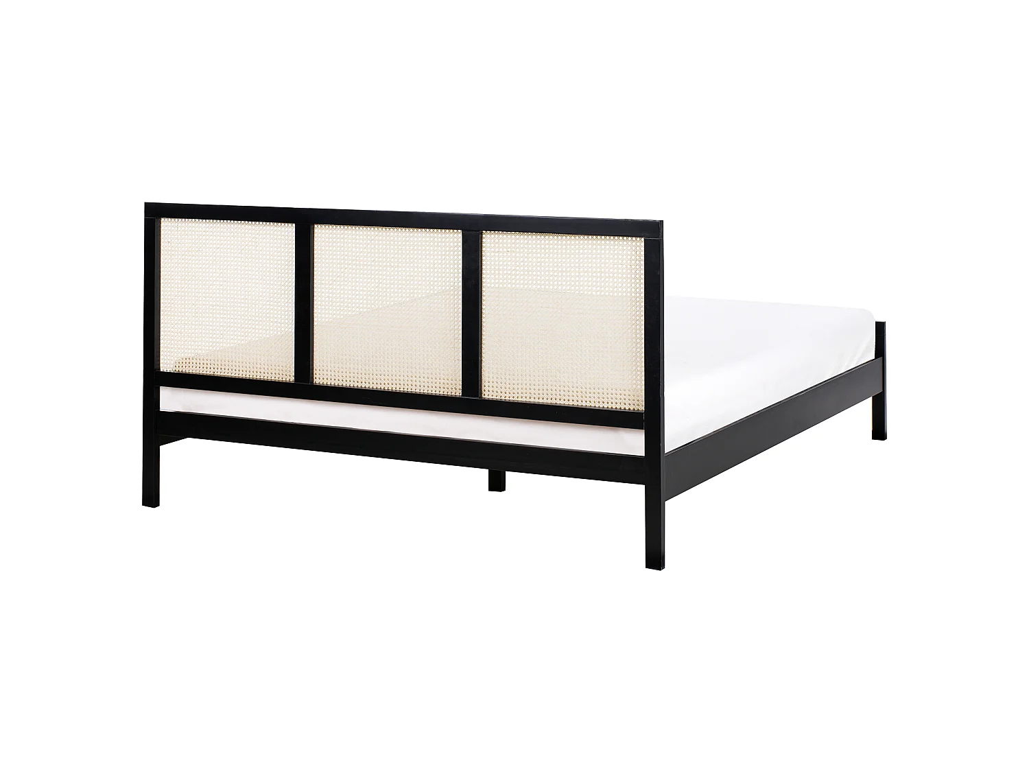 Bed Pine Wood SALERNAS 180 x 200 cm (EU Super King) Black