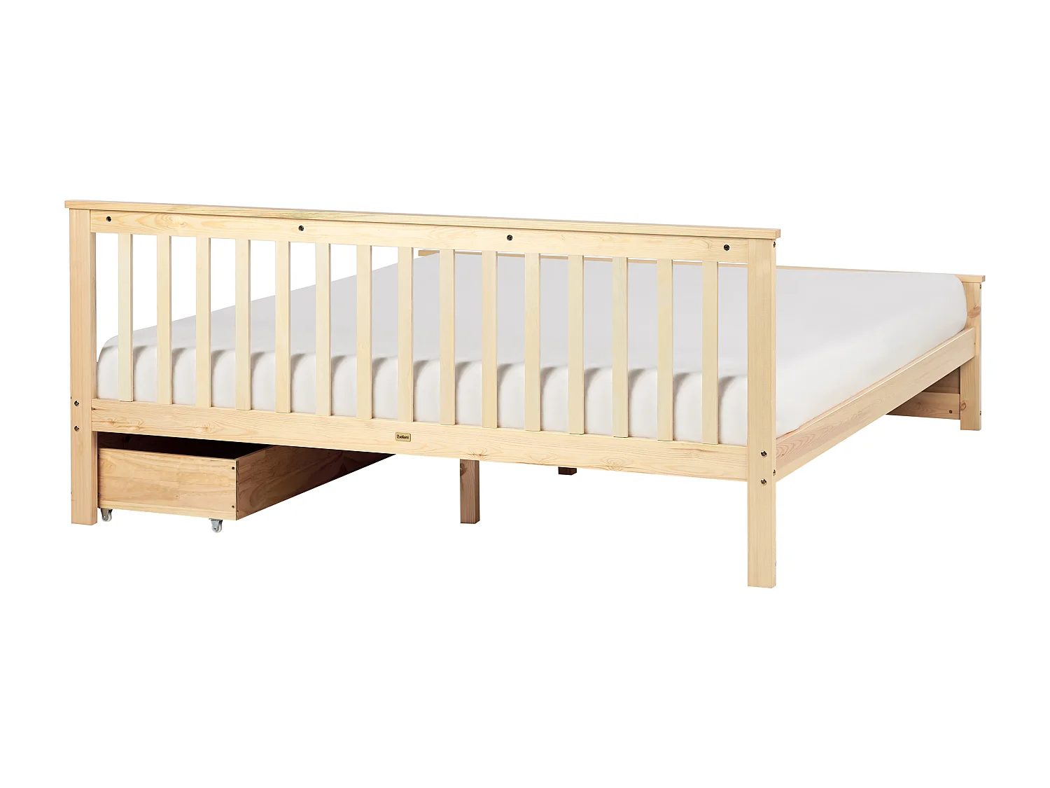 Lit avec tiroirs de rangement Bois de pin OLENDON 180 x 200 cm Marron clair