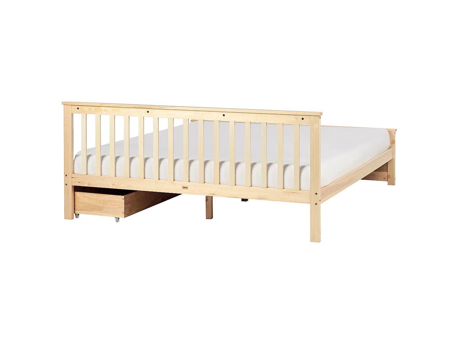 Bed with 2 Drawers OLENDON Pine Wood Light Brown 180 x 200 cm (EU Super King)