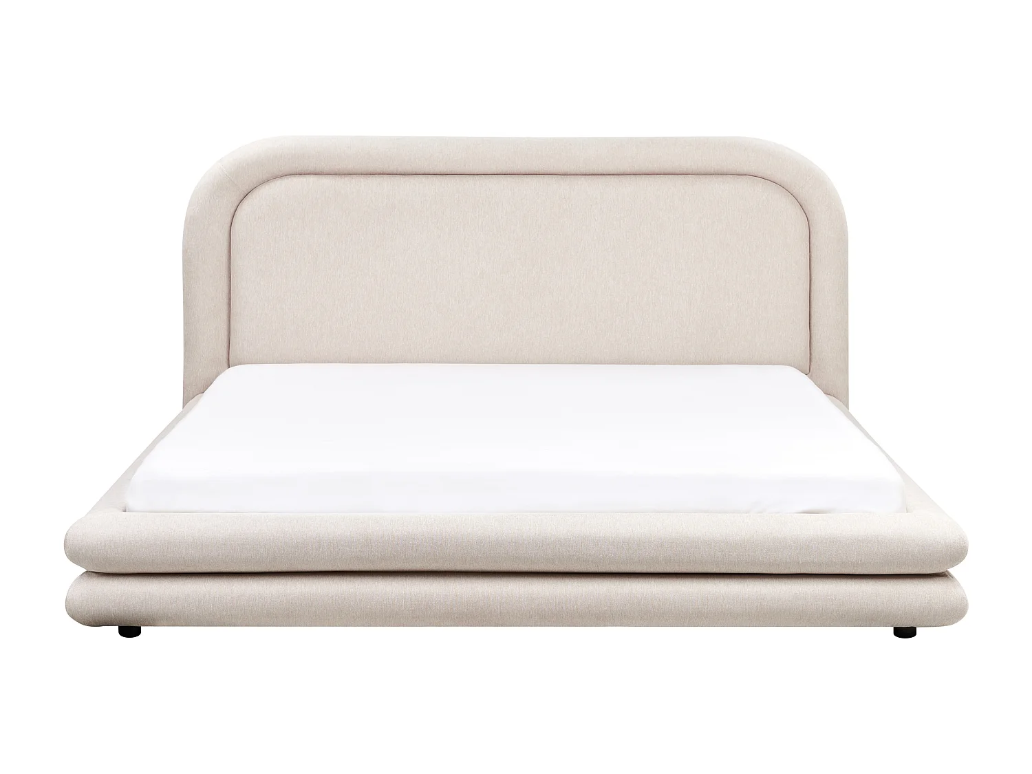 Bett mit Lattenrost Kunstleinen LAVARDENS 180 x 200 cm Hellbeige