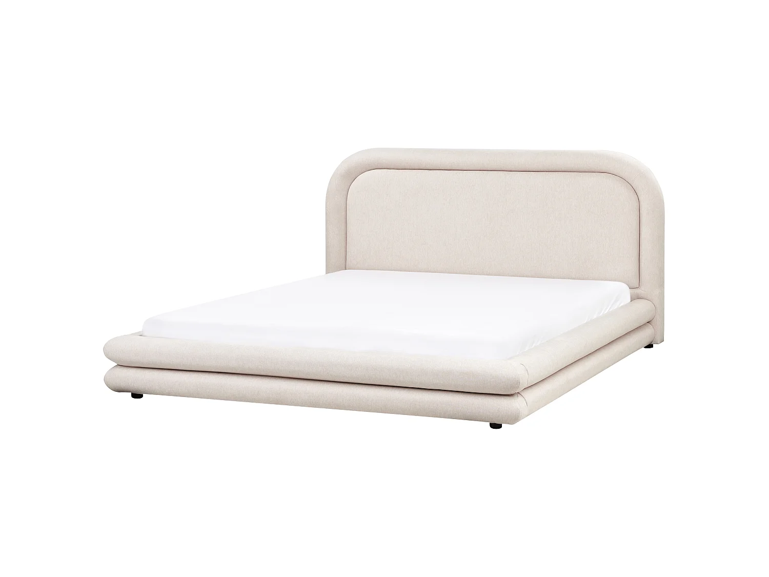 Bed Faux Linen LAVARDENS 180 x 200 cm (EU Super King) Light Beige