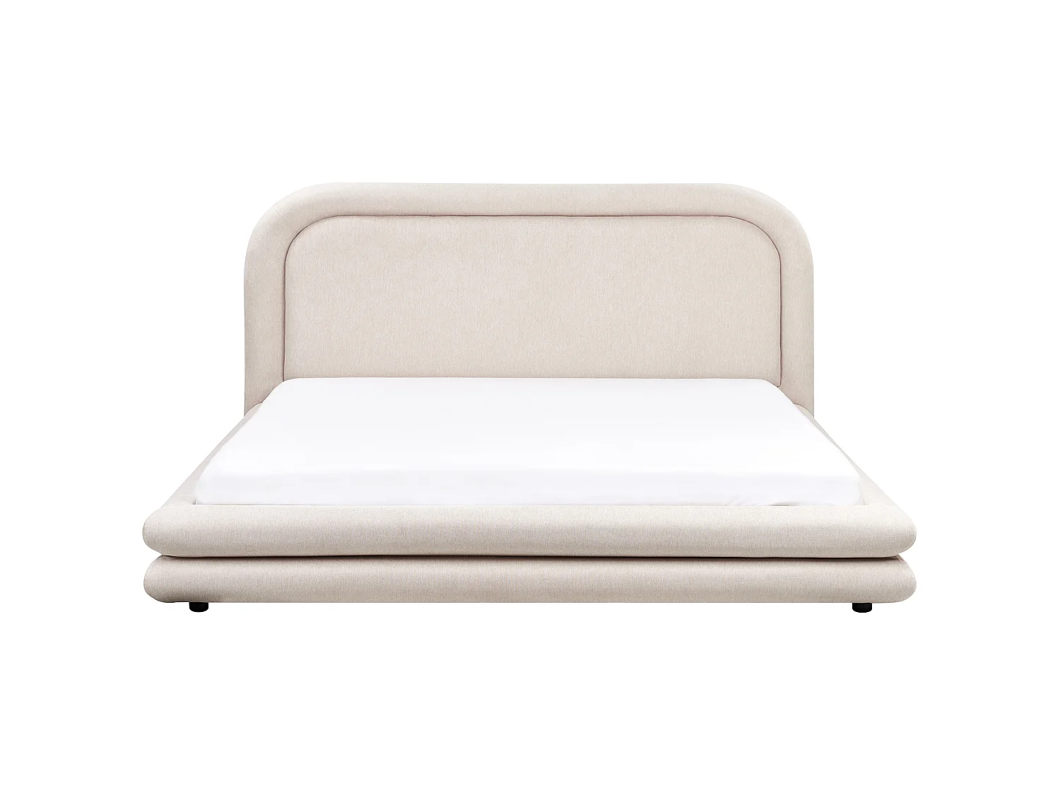 Bed Faux Linen LAVARDENS 180 x 200 cm (EU Super King) Light Beige