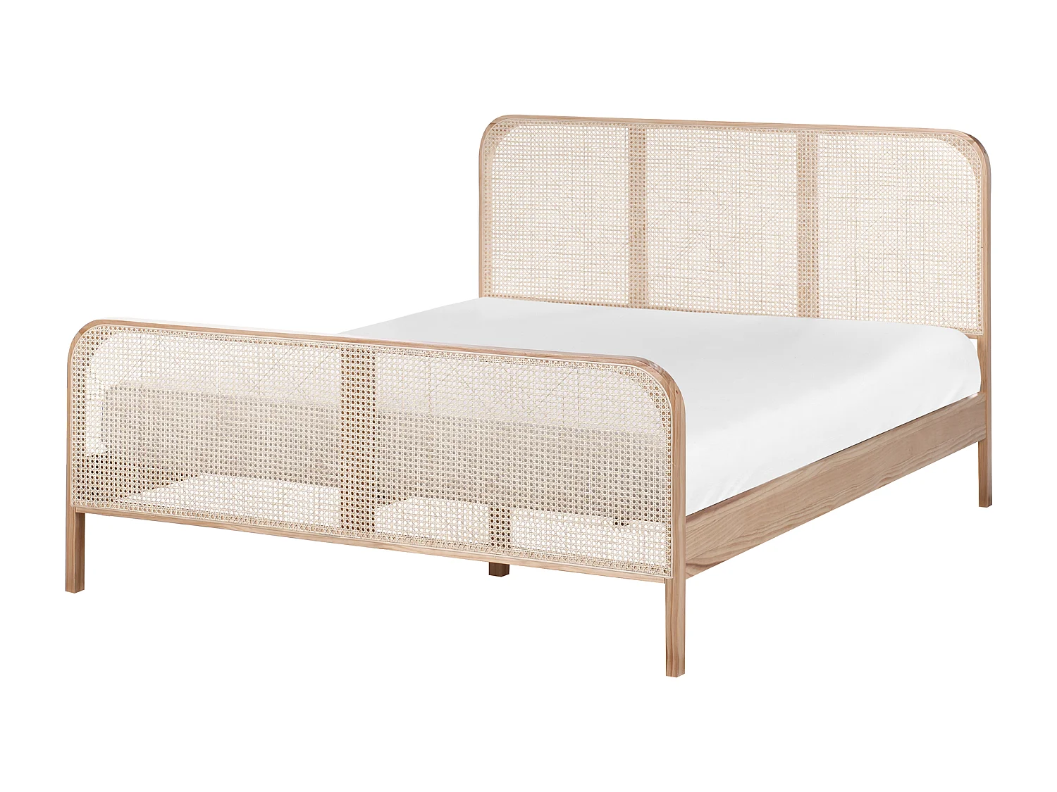 Lit avec sommier Bois de pin GONFARON 160 x 200 cm Marron clair