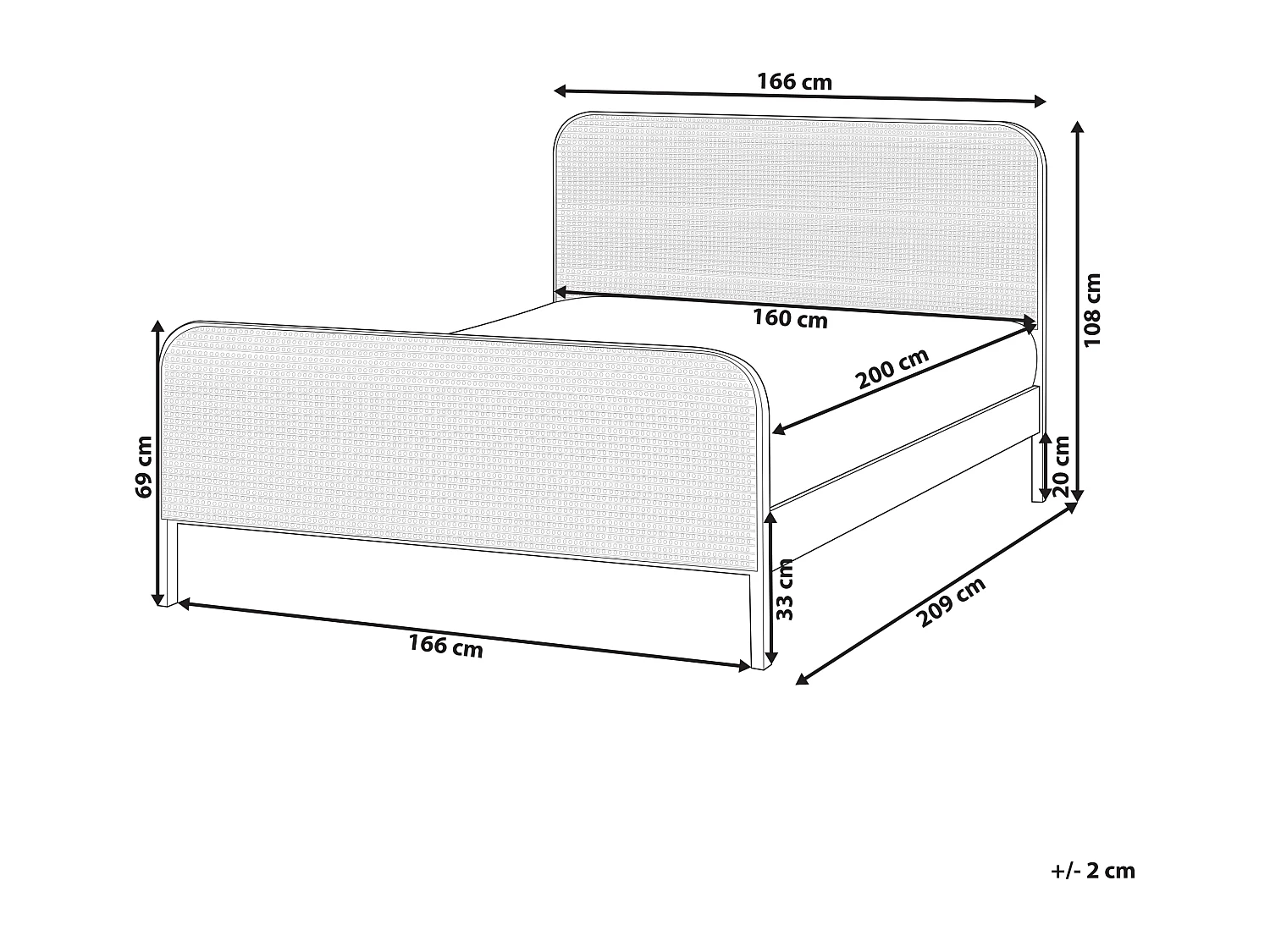 Lit avec sommier Bois de pin GONFARON 160 x 200 cm Marron clair