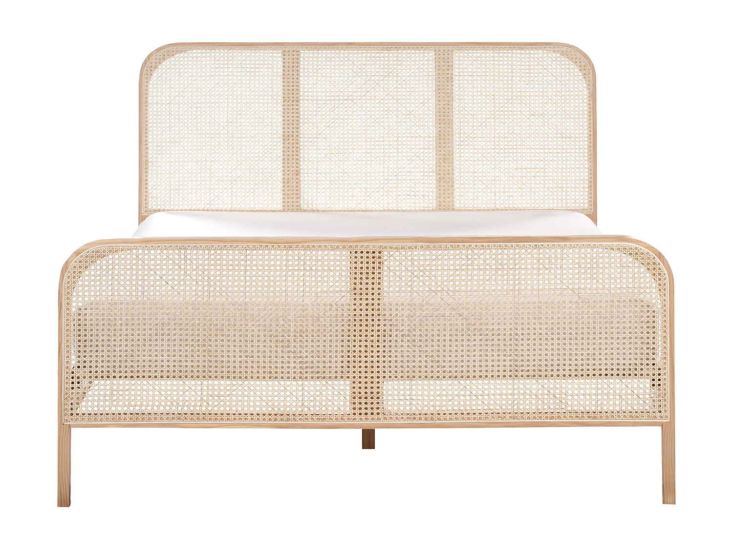 Lit avec sommier Bois de pin GONFARON 160 x 200 cm Marron clair