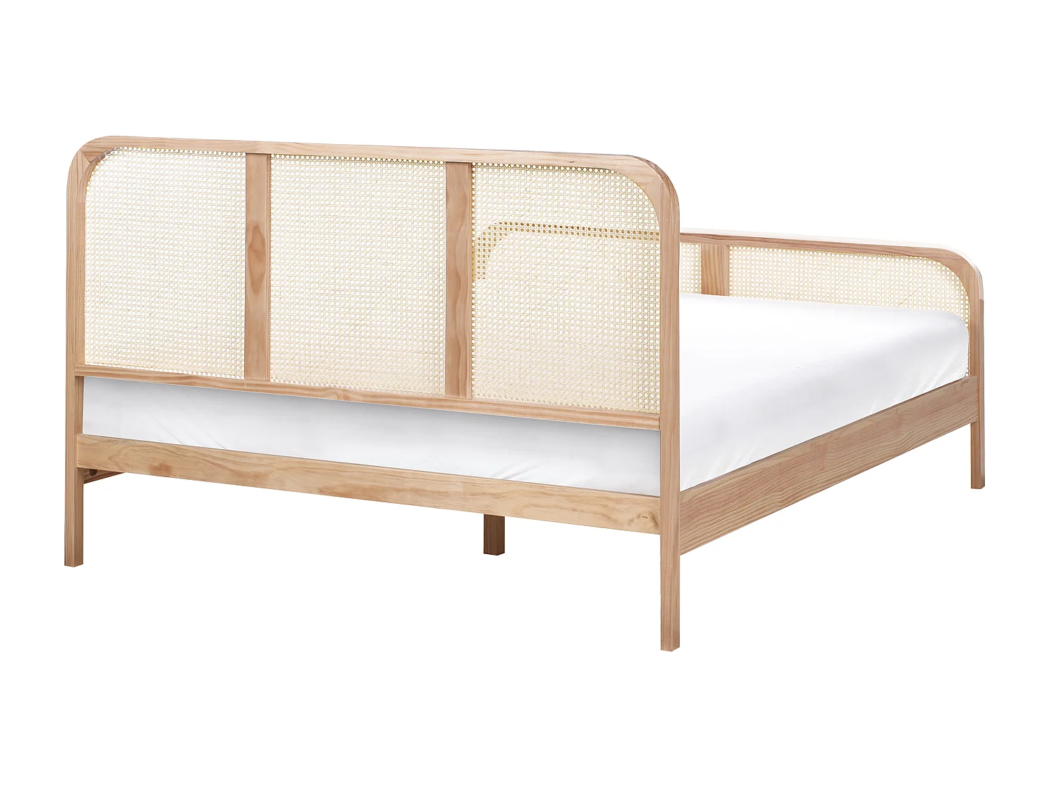 Lit avec sommier Bois de pin GONFARON 160 x 200 cm Marron clair