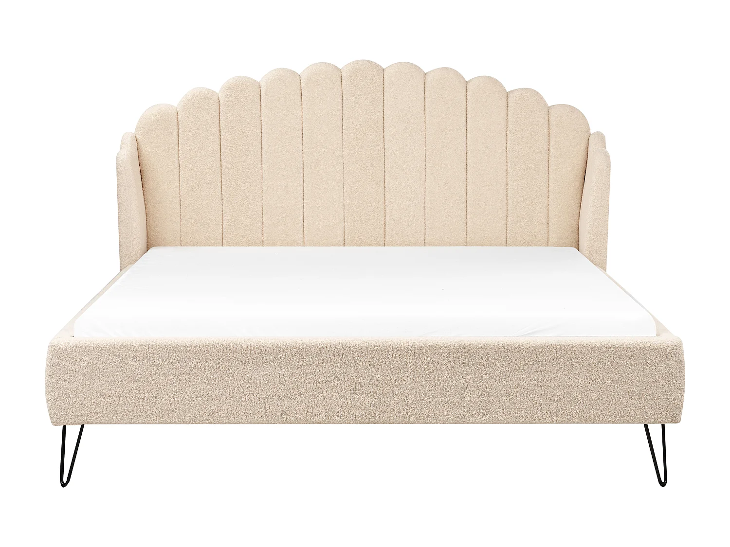 Bett mit Lattenrost Bouclé AMBILLOU 180 x 200 cm Beige