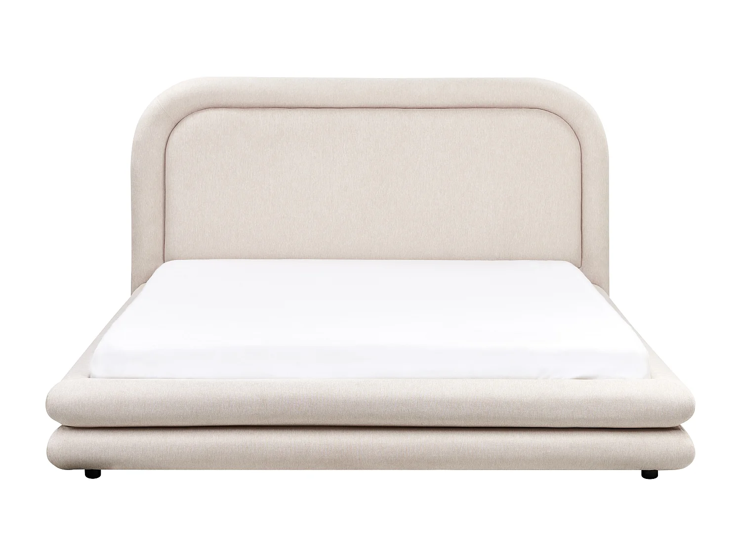 Lit à eau Lin synthétique LAVARDENS 160 x 200 cm Beige clair