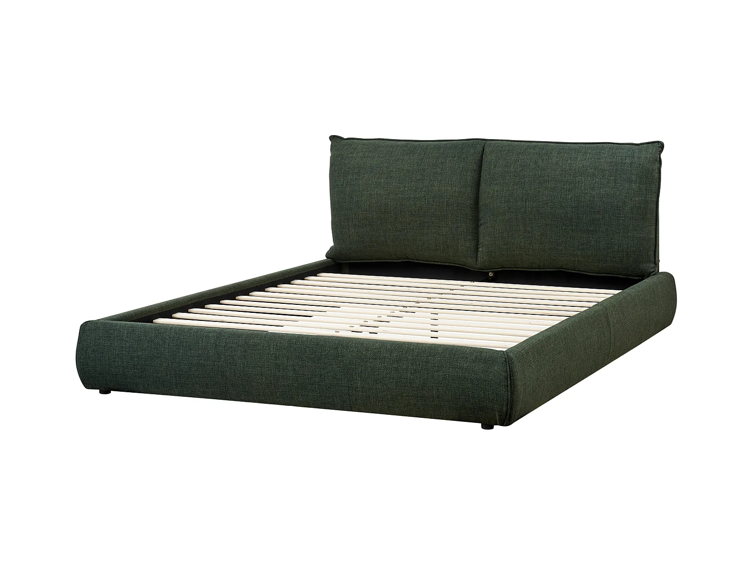 Bett mit Lattenrost Stoff VINAY 160 x 200 cm Dunkelgrün