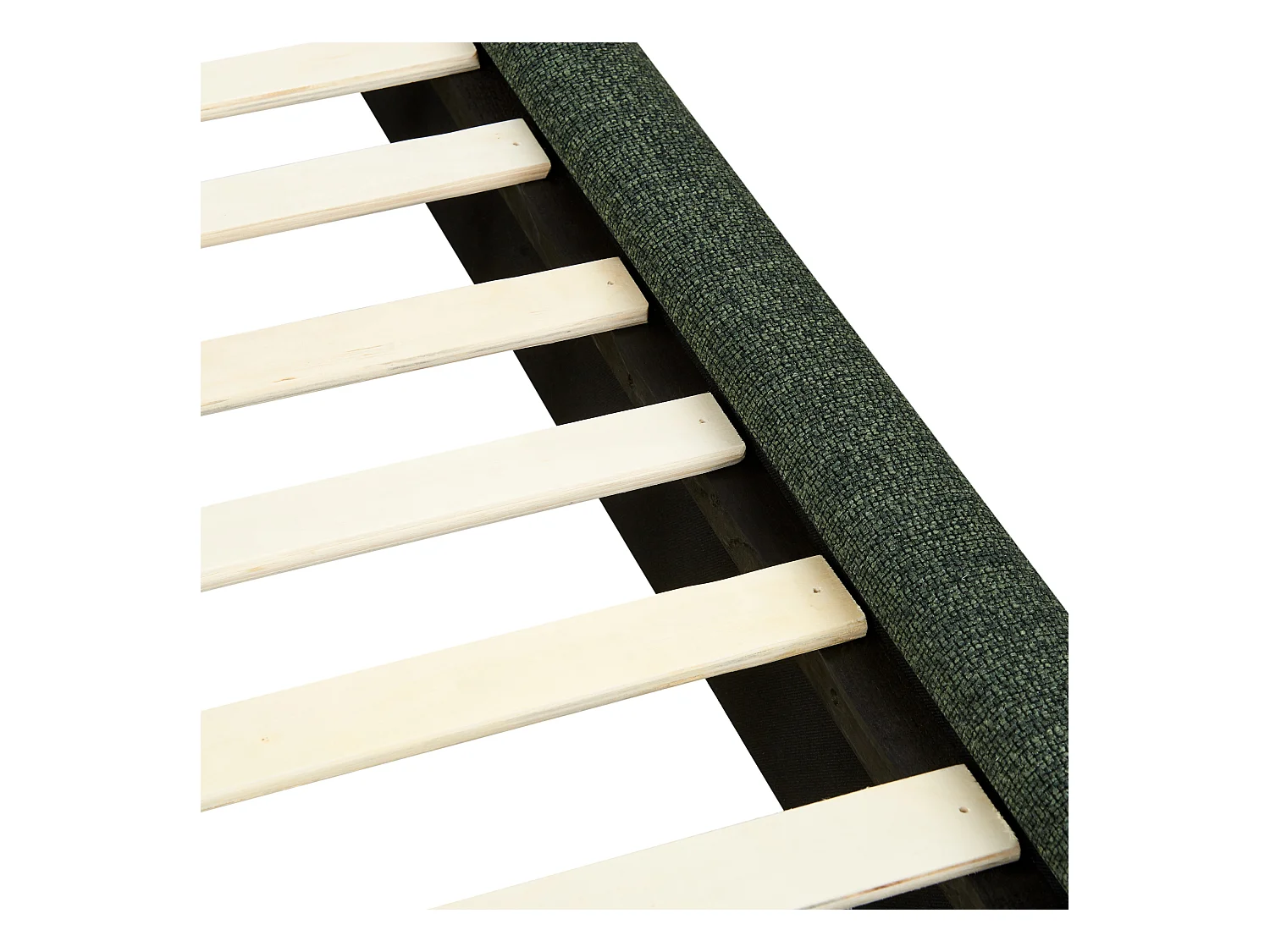 Bett mit Lattenrost Stoff VINAY 160 x 200 cm Dunkelgrün