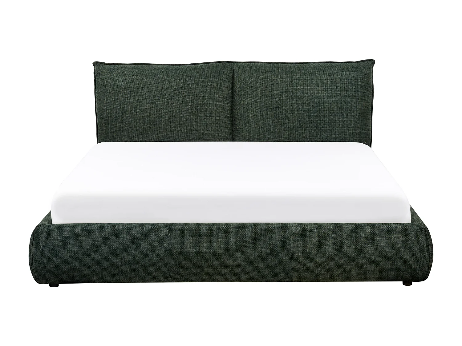Lit avec sommier Tissu VINAY 160 x 200 cm Vert foncé