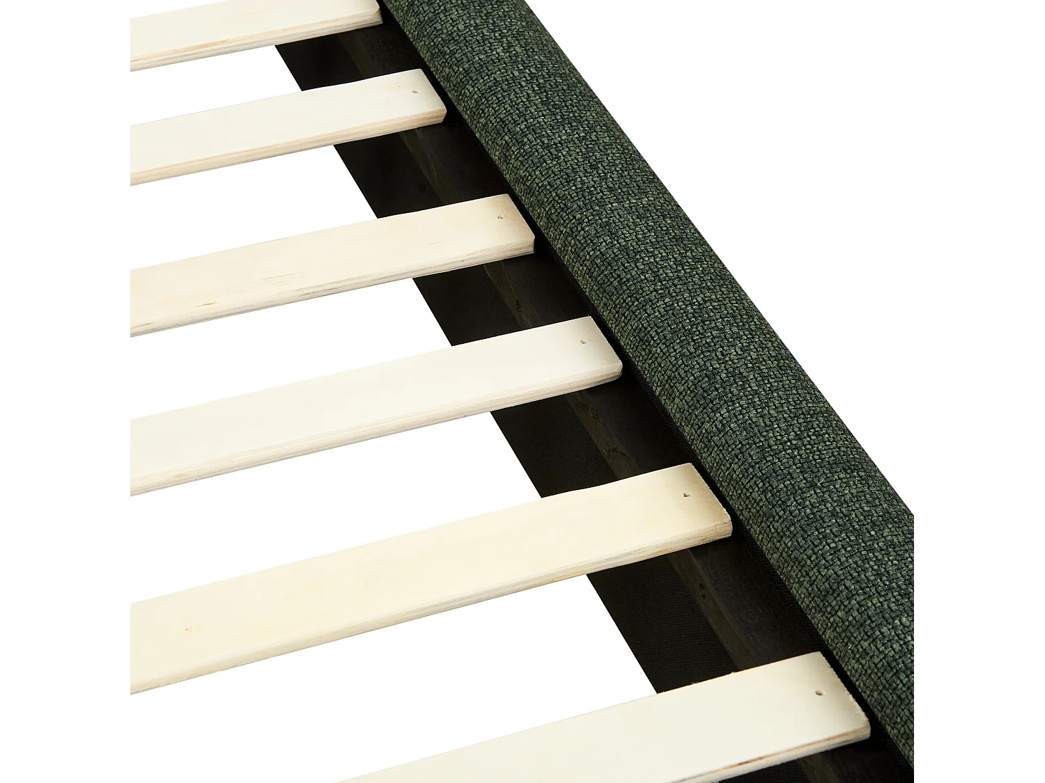 Lit avec sommier Tissu VINAY 160 x 200 cm Vert foncé