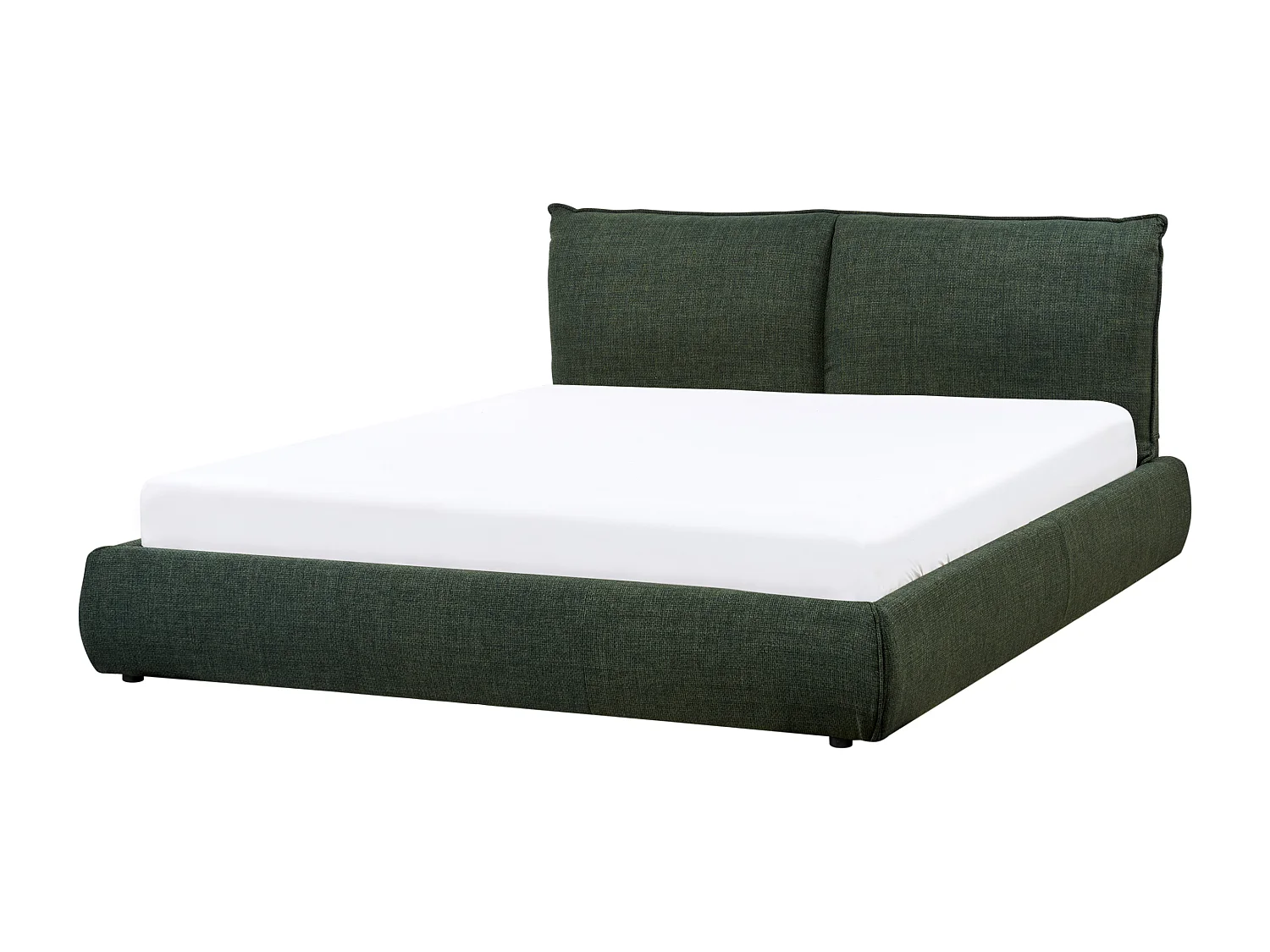 Lit avec sommier Tissu VINAY 160 x 200 cm Vert foncé