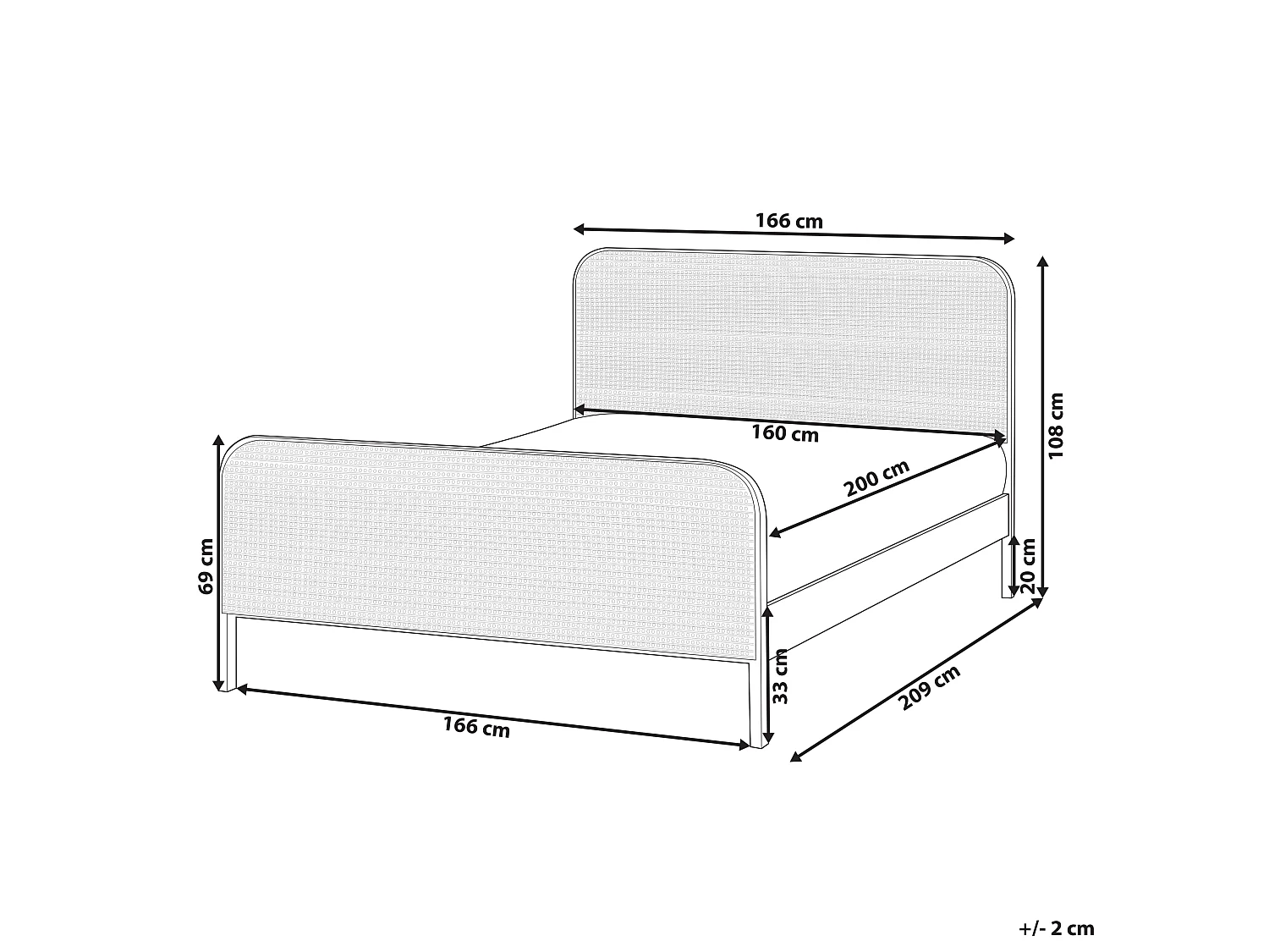 Cama Madera de pino GONFARON 160 x 200 cm Negro