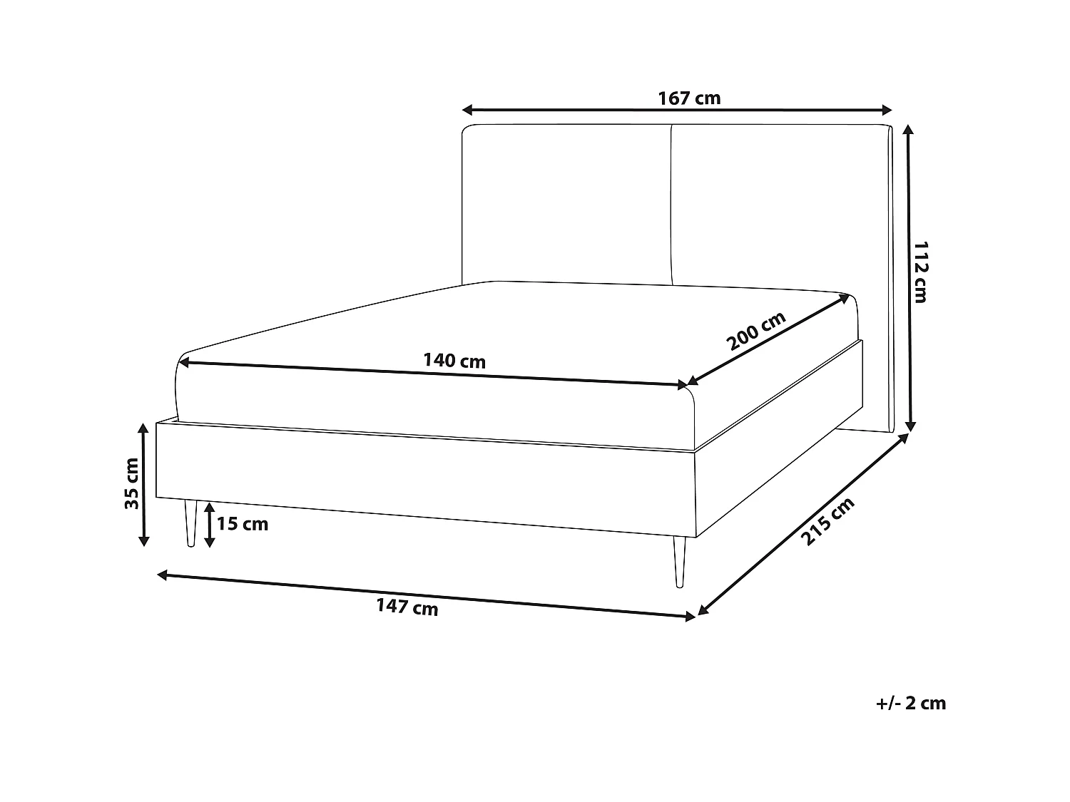 Bett mit Lattenrost Bouclé IZERNORE 140 x 200 cm Beige