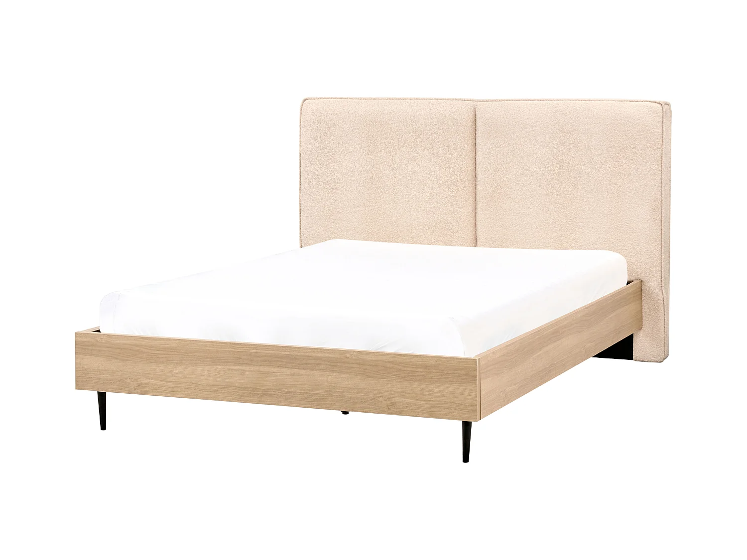 Bett mit Lattenrost Bouclé IZERNORE 140 x 200 cm Beige