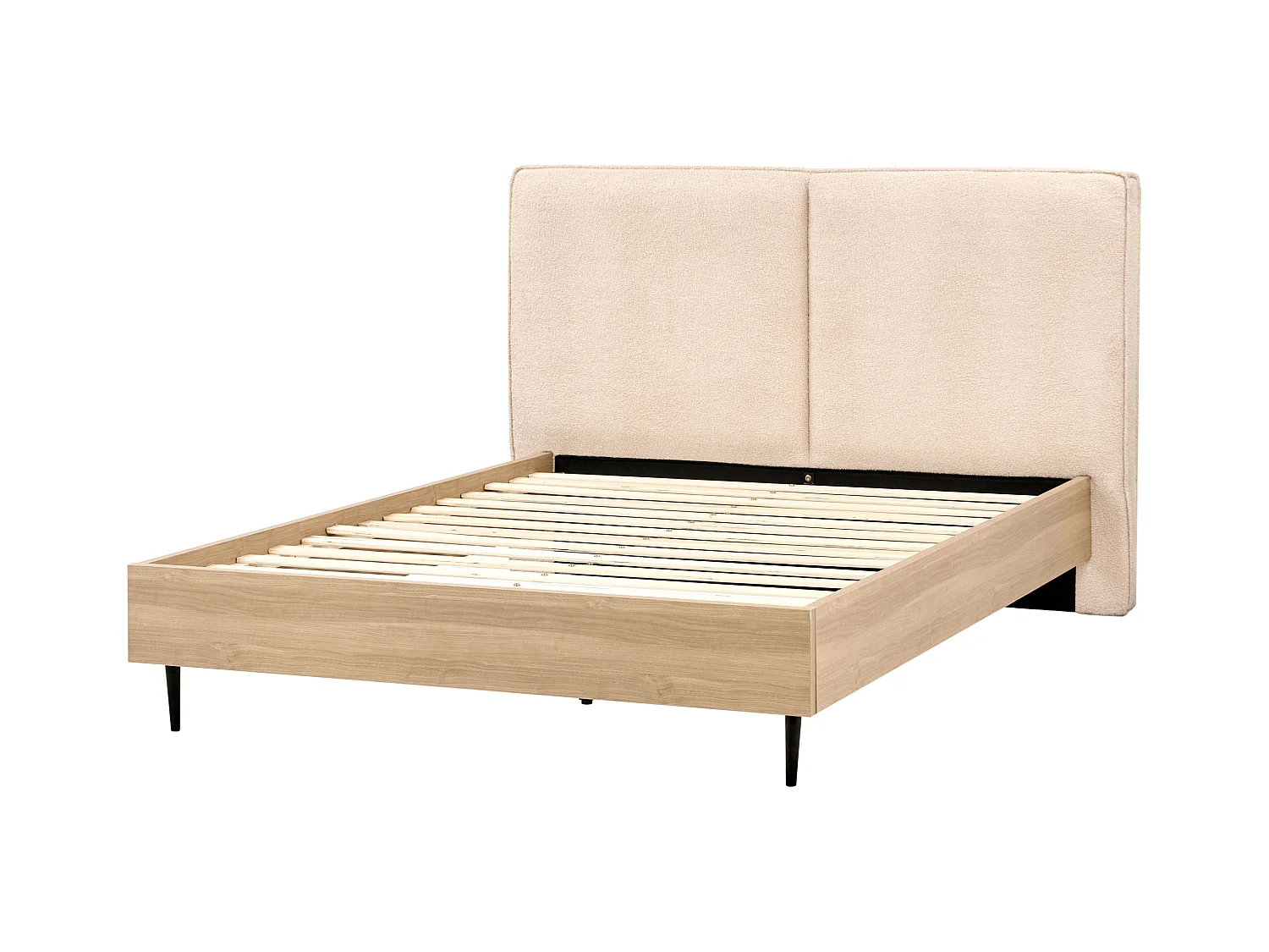 Bett mit Lattenrost Bouclé IZERNORE 140 x 200 cm Beige