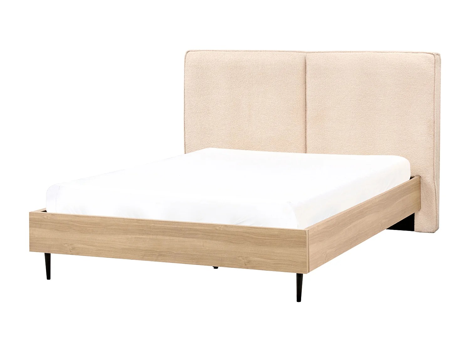 Lit avec sommier Bouclé IZERNORE 140 x 200 cm Beige