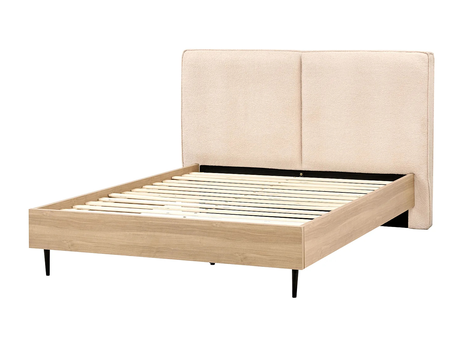 Lit avec sommier Bouclé IZERNORE 140 x 200 cm Beige
