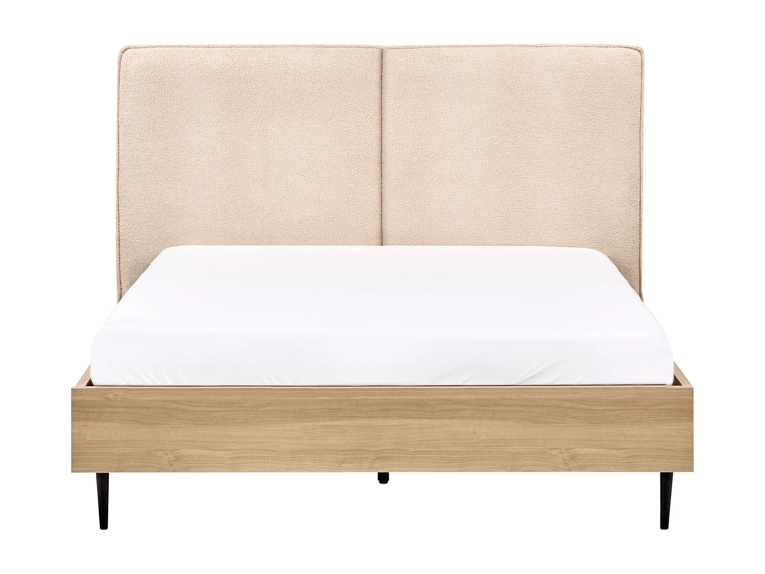 Lit avec sommier Bouclé IZERNORE 140 x 200 cm Beige