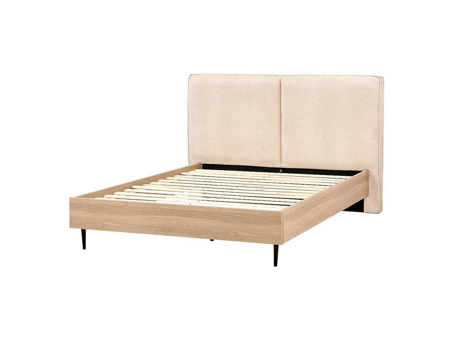 Säng med lamellram Bouclé IZERNORE 140 x 200 cm Beige