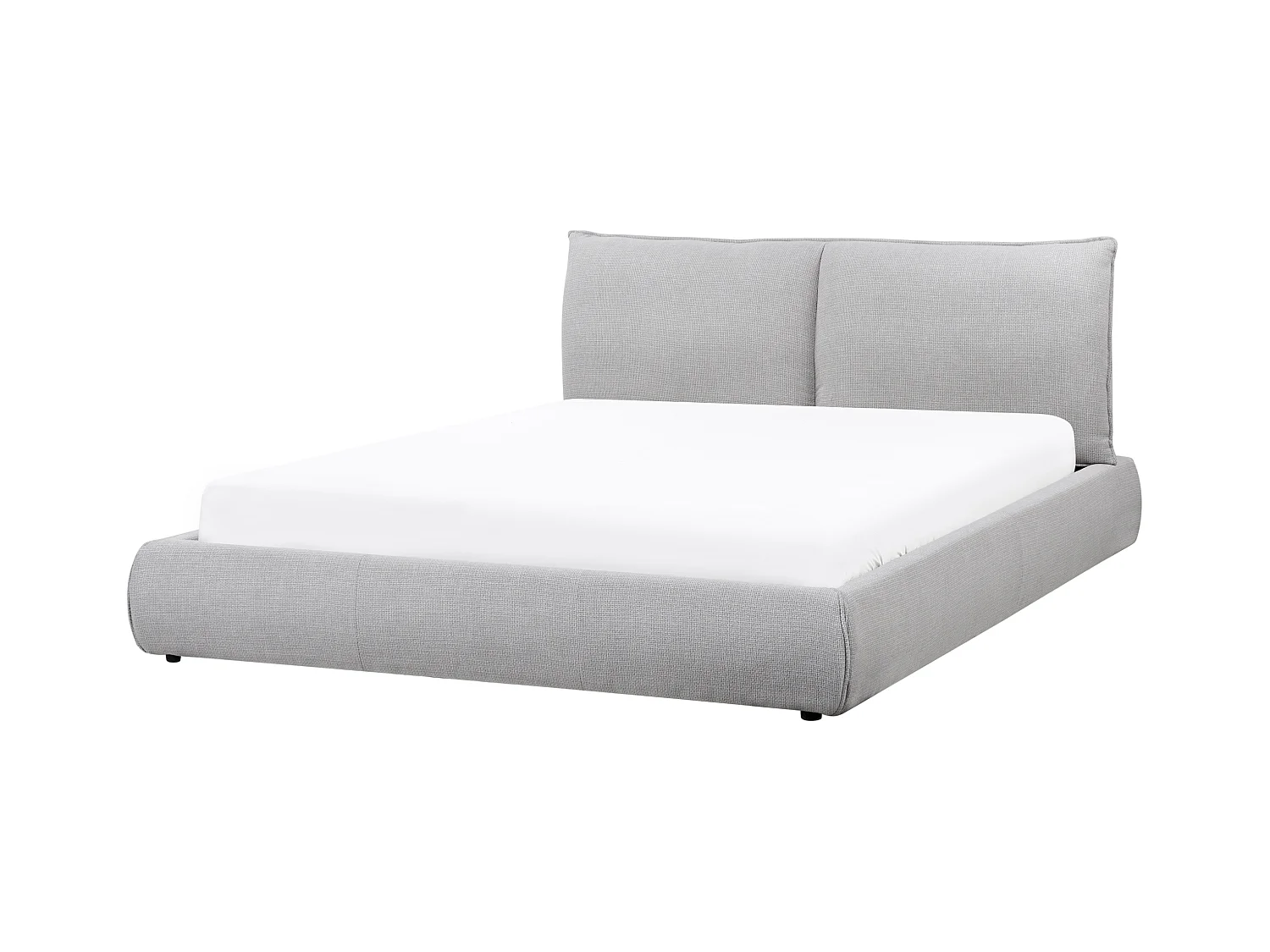 Lit avec sommier Tissu VINAY 160 x 200 cm Gris clair