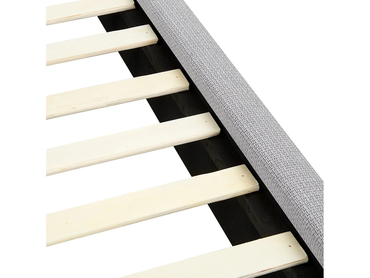 Lit avec sommier Tissu VINAY 160 x 200 cm Gris clair