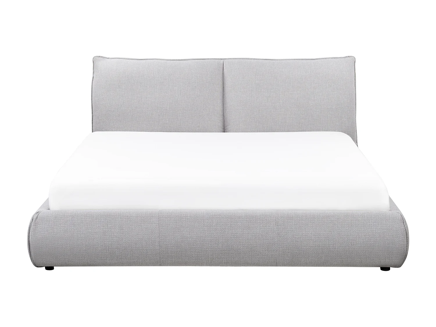 Lit avec sommier Tissu VINAY 160 x 200 cm Gris clair