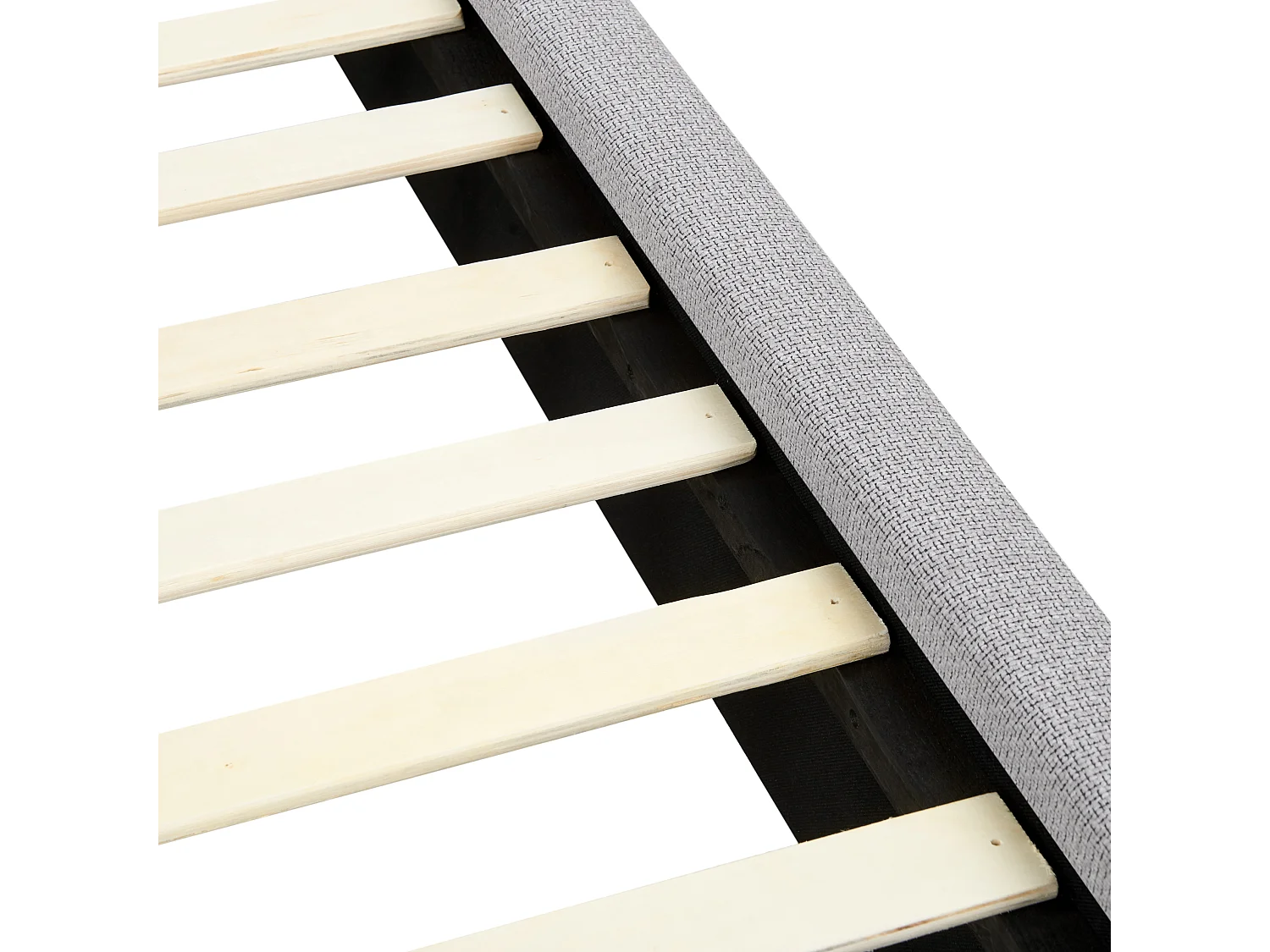 Lit avec sommier Tissu VINAY 160 x 200 cm Gris clair